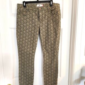 CABI Disty Skinny Jeans Women's Sz 12 Green Floral Stretch #5083